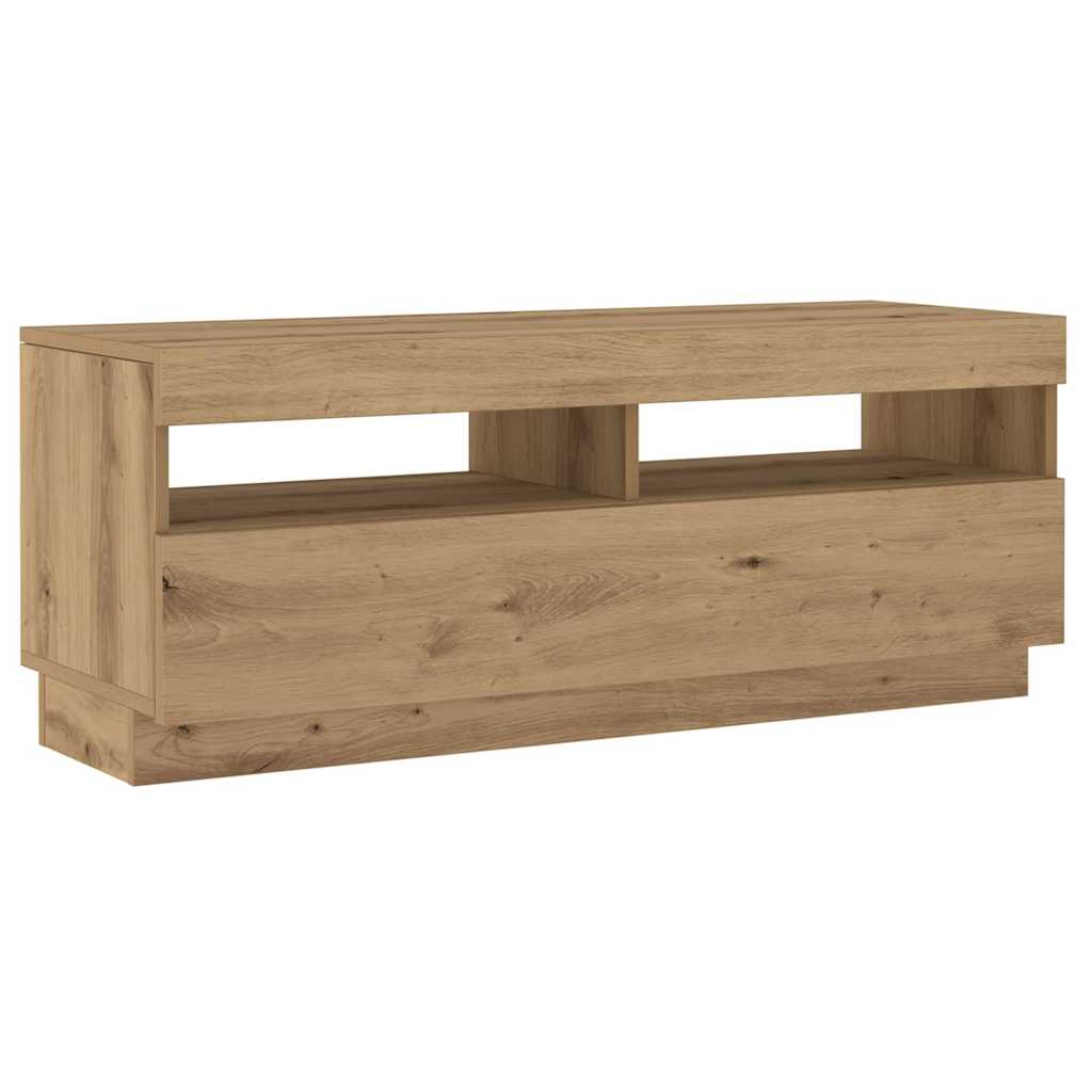 TV skapītis ar LED apgaismojumu Artisan ozols
