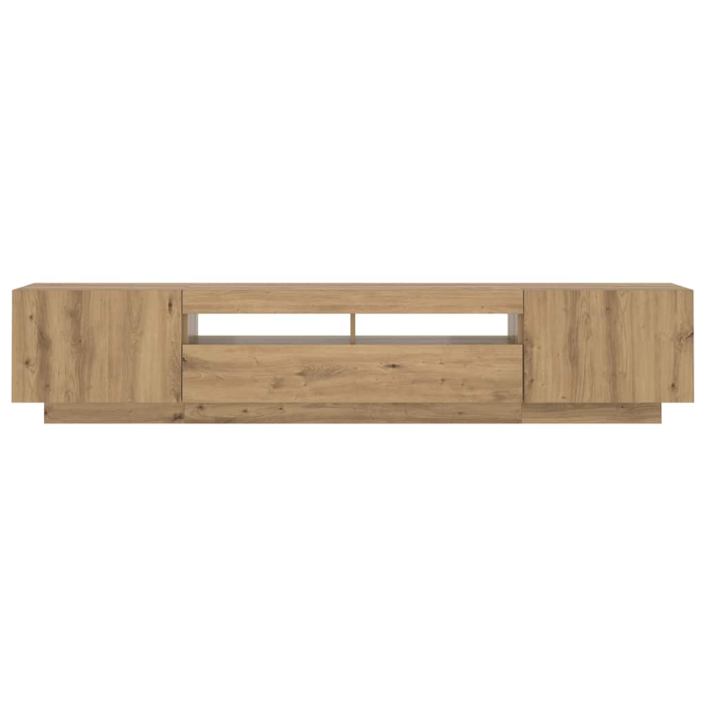 TV skapītis ar LED apgaismojumu Artisan ozols