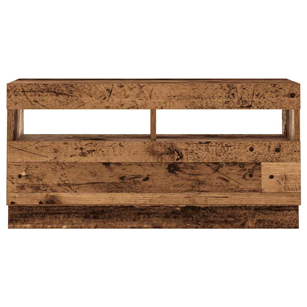 TV spintelė su LED lemputėmis, senovinė mediena, 260x35x40cm, inžinerinė mediena