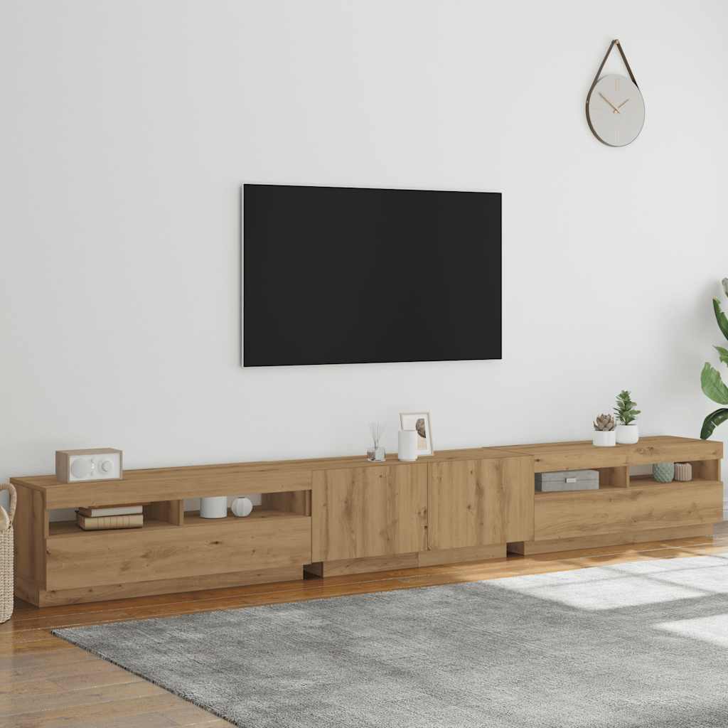 televizoriaus spintelė su LED lemputėmis Artisan ąžuolas