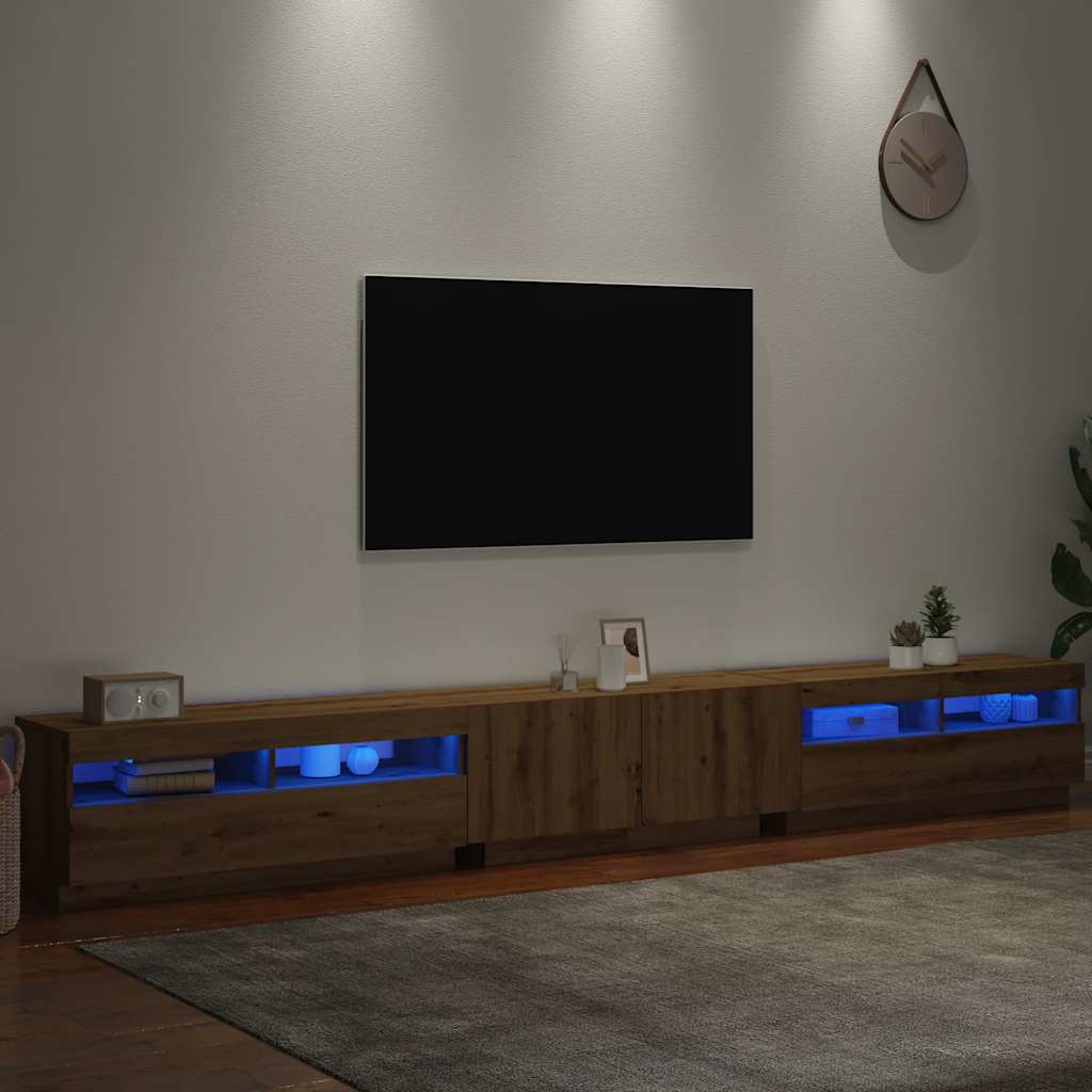 televizoriaus spintelė su LED lemputėmis Artisan ąžuolas