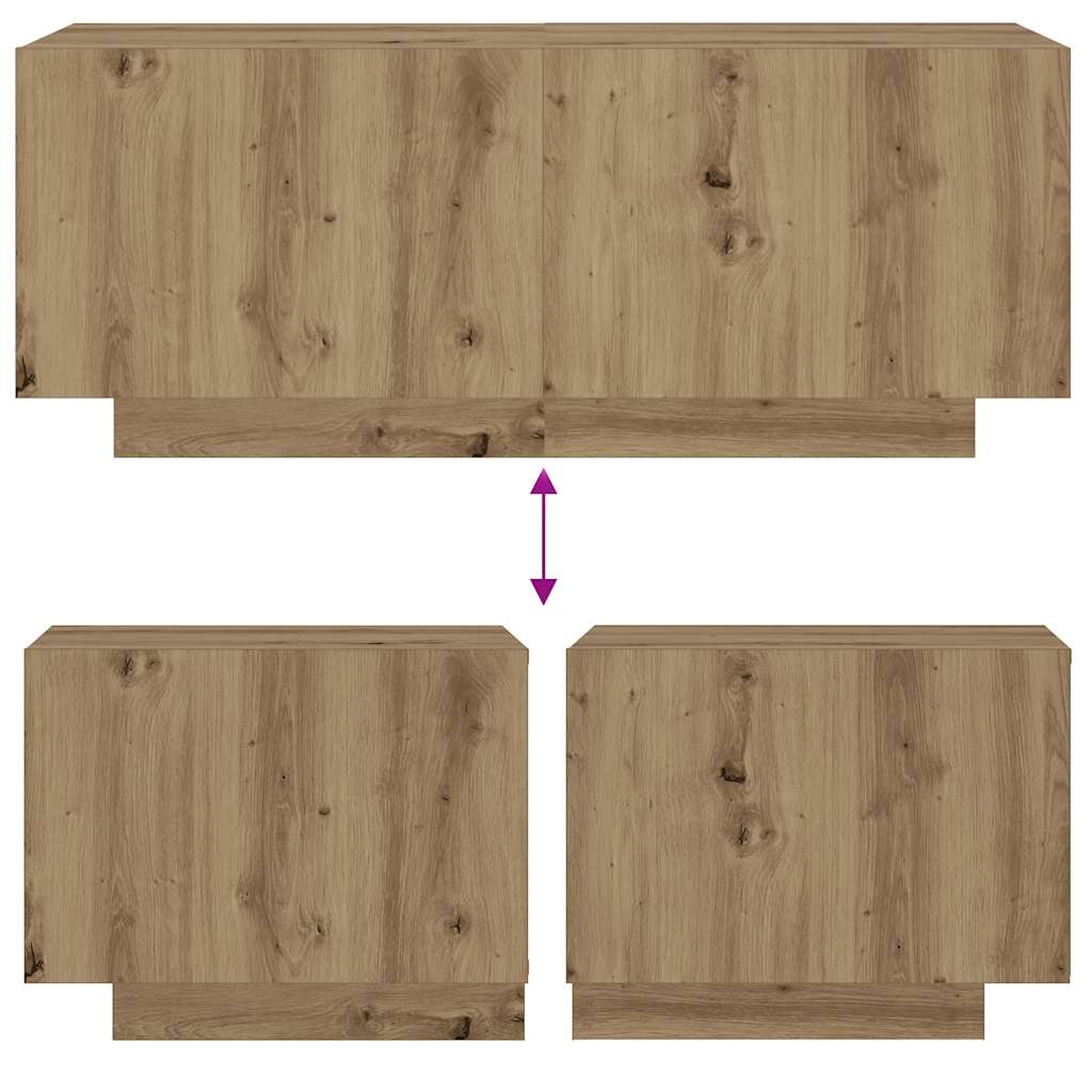 Bedside table Artisan oak 100x35x40 cm engineered wood