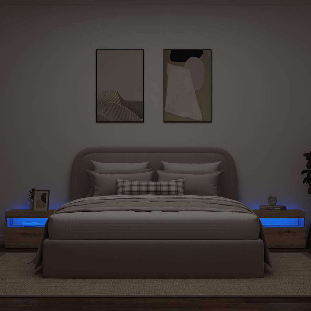 Naktsskapītis ar LED gaismām Artisan ozols