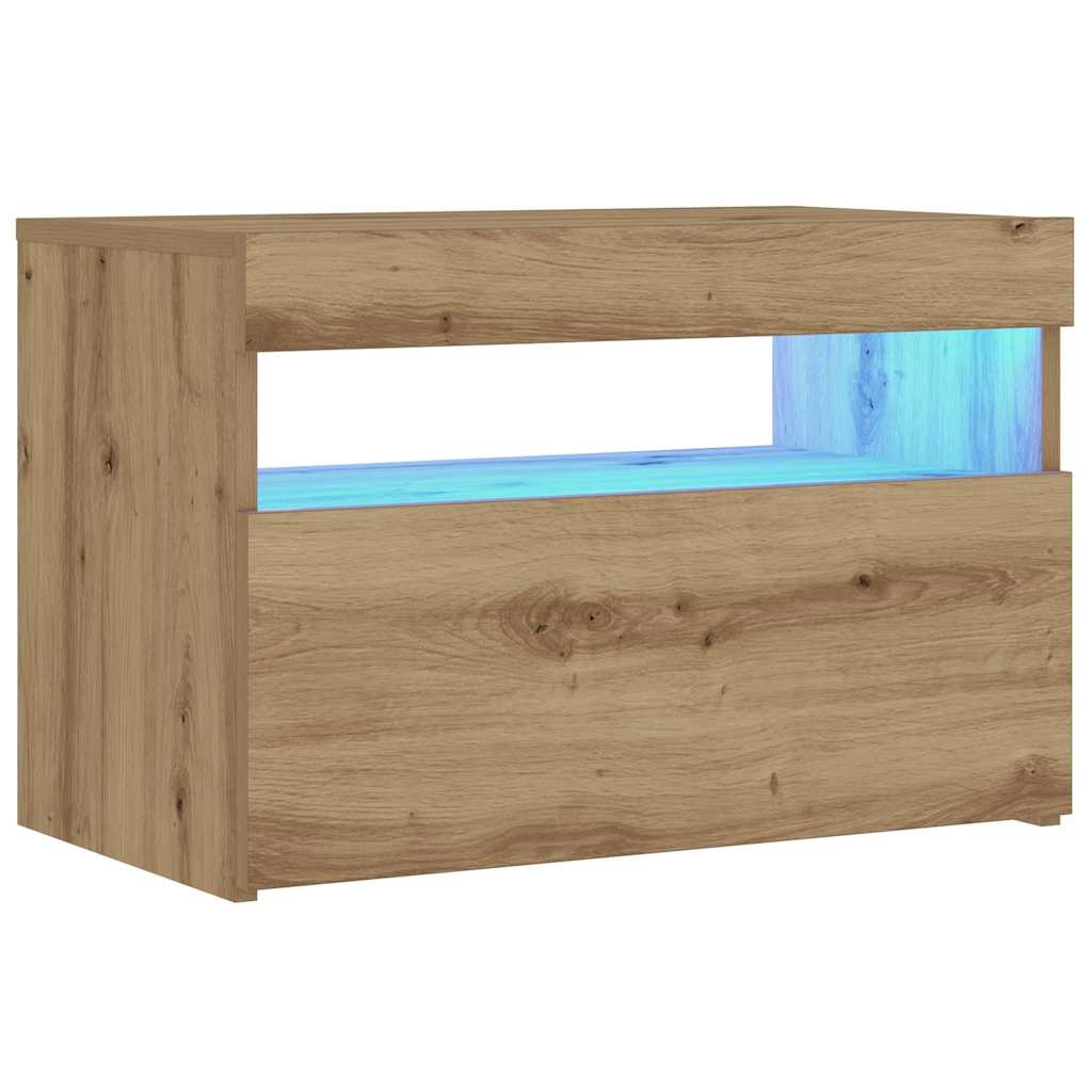 Naktsskapītis ar LED gaismām Artisan ozols