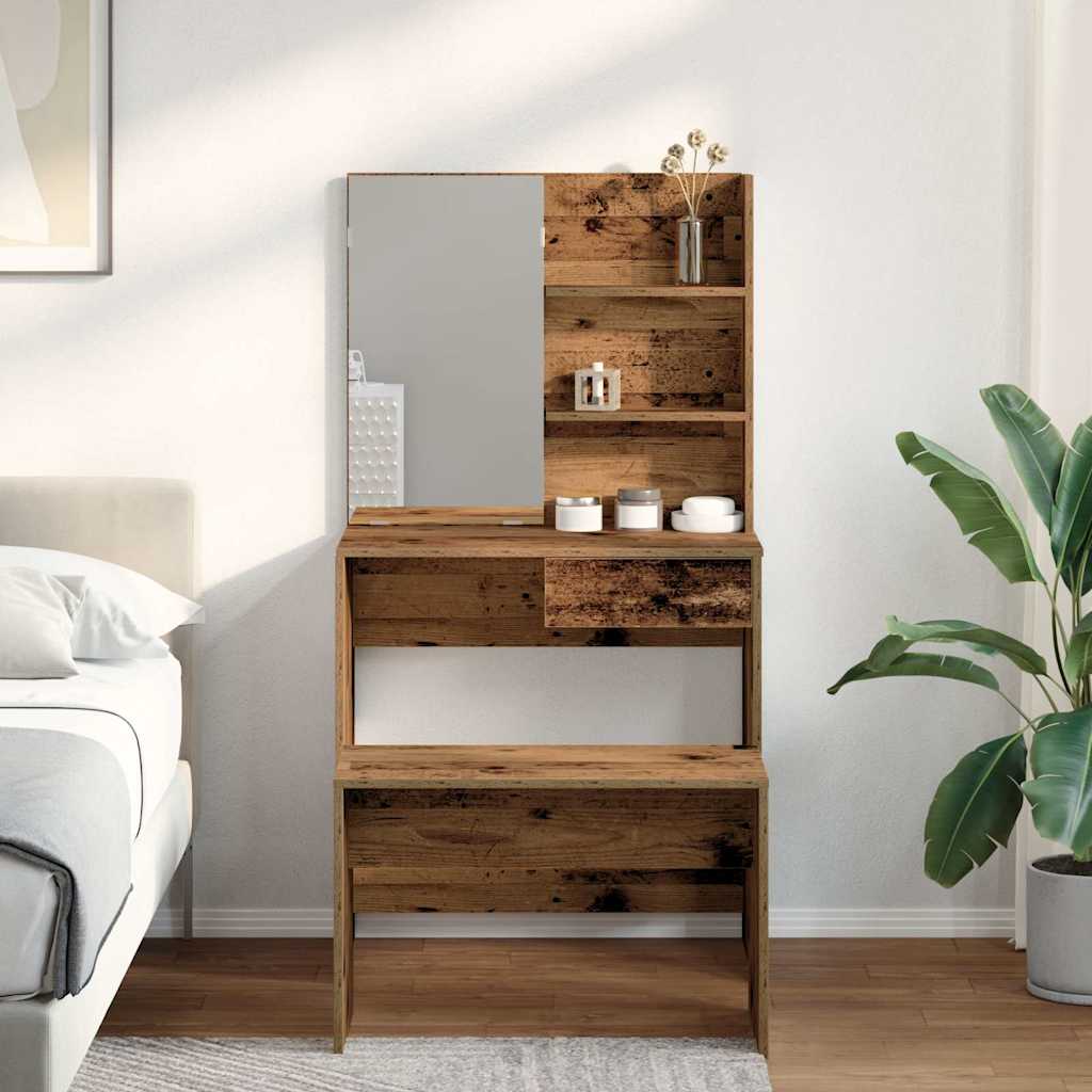 Tualetes galdiņa komplekts Old Wood no koka kompozītmateriāla