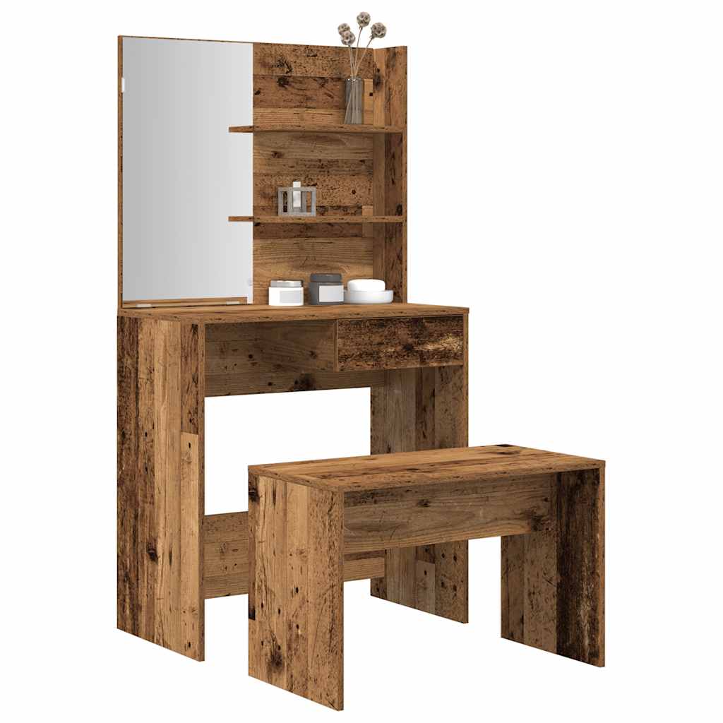 Tualetes galdiņa komplekts Old Wood no koka kompozītmateriāla
