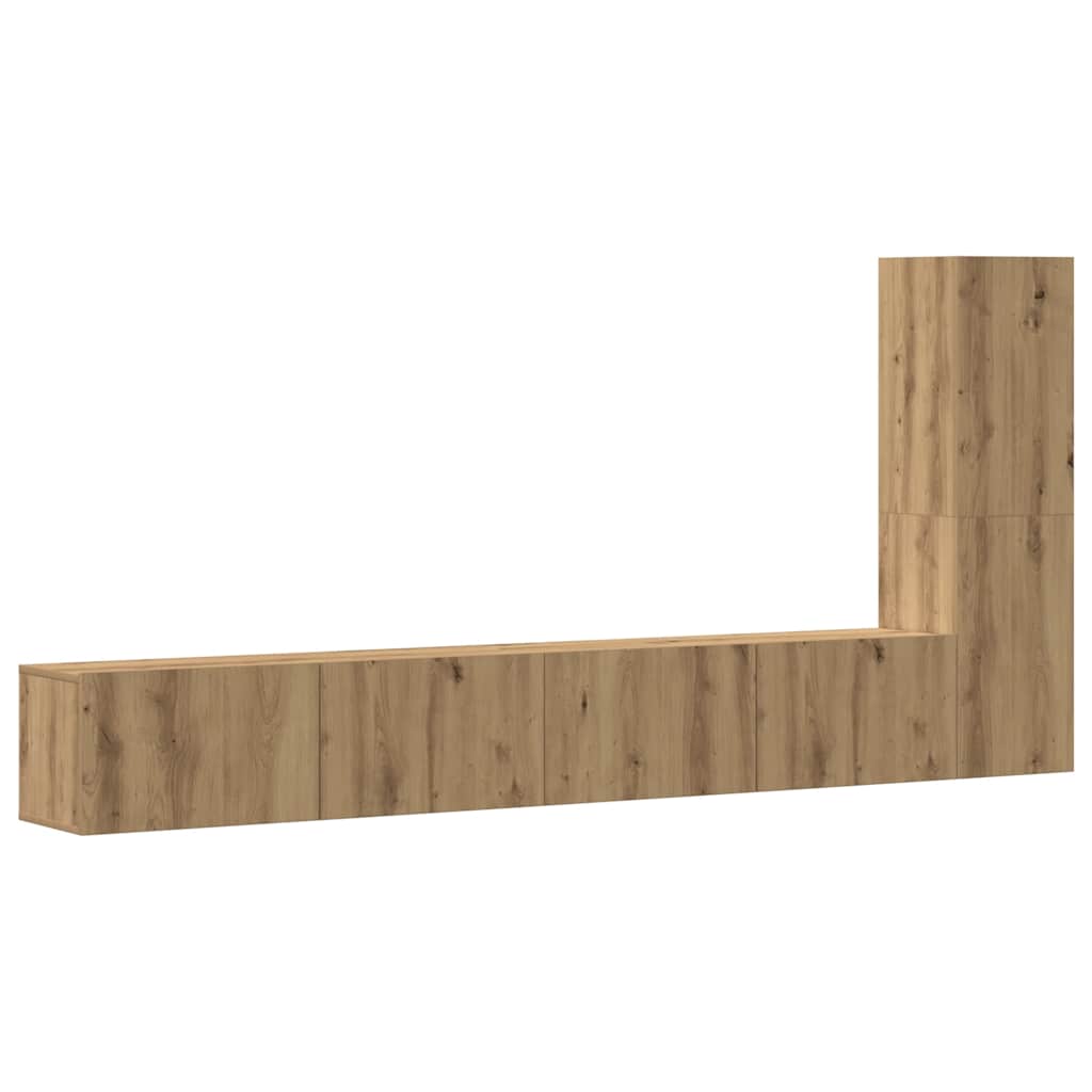 3 dalių sieninis televizoriaus spintelės komplektas Artisan Oak