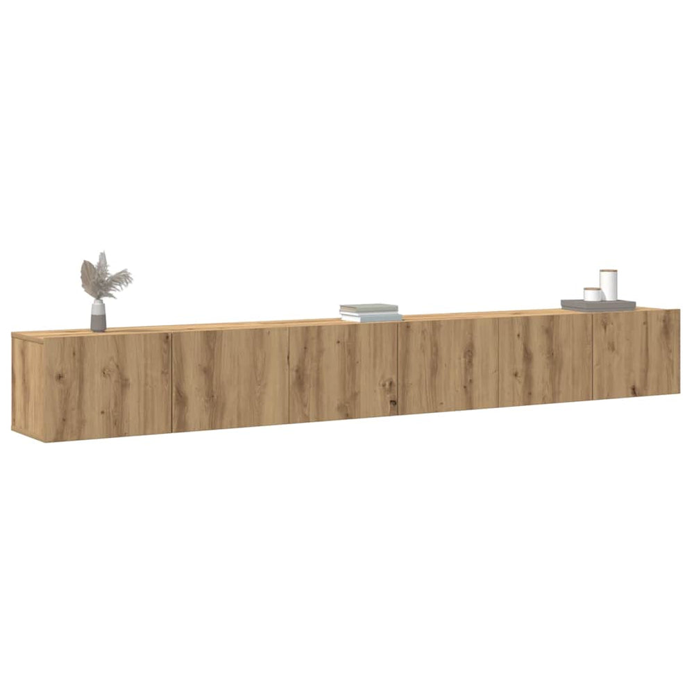 3 dalių sieninis televizoriaus spintelės komplektas Artisan Oak