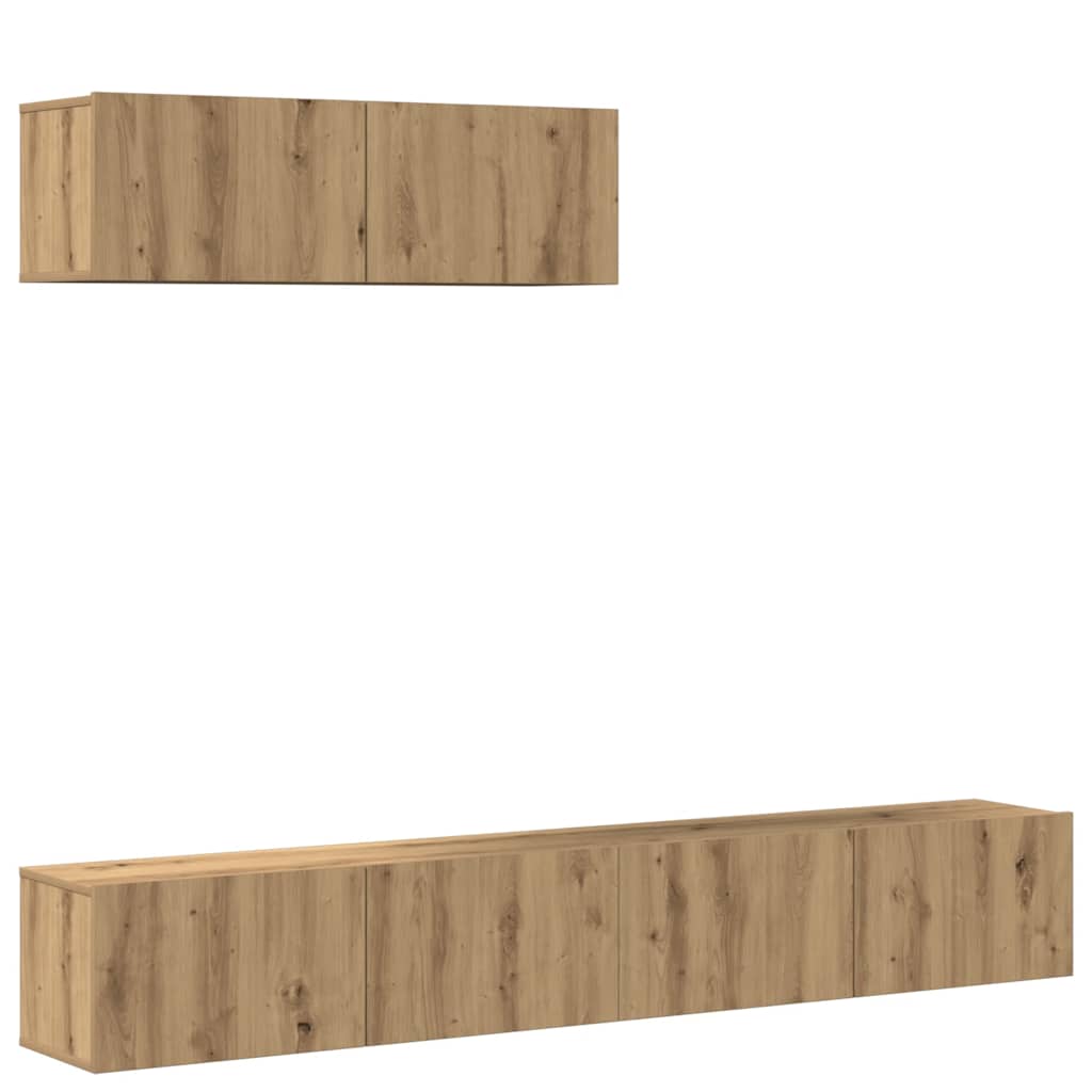 3 dalių sieninis televizoriaus spintelės komplektas Artisan Oak
