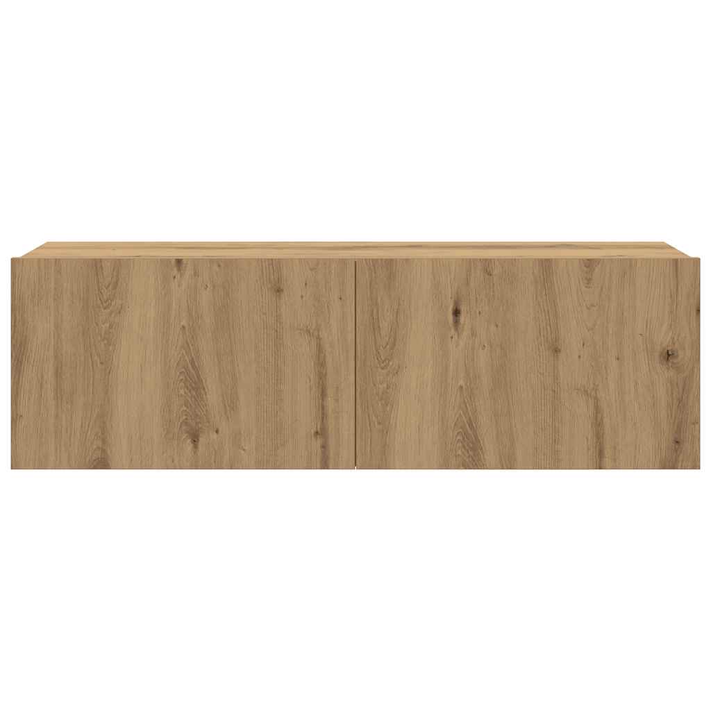 4 dalių sieninis televizoriaus spintelės komplektas Artisan Oak
