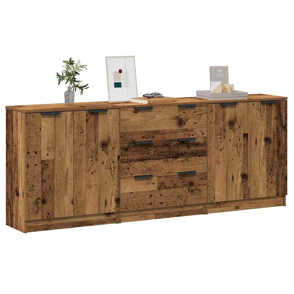indaujos 3 vnt Old Wood 60x30x70 cm Engineered Wood