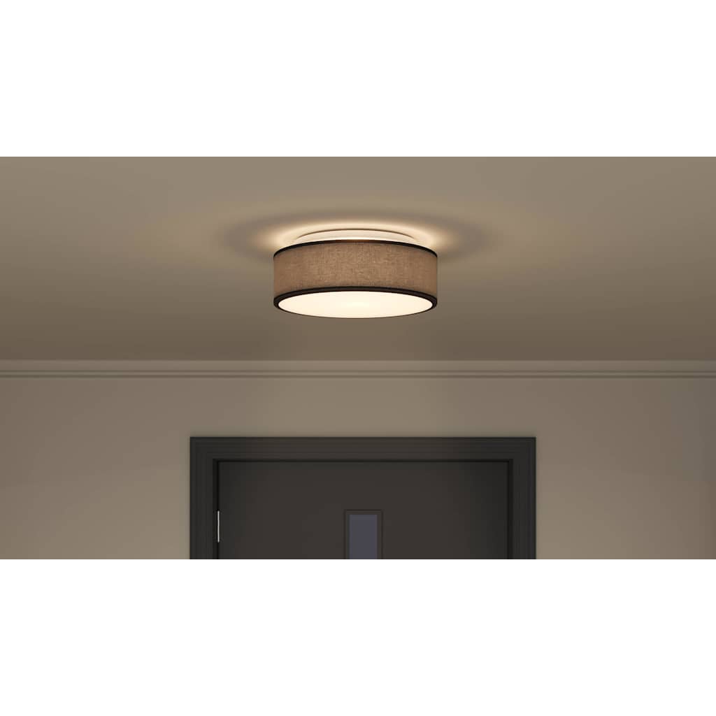 Ceiling lamps, recessed black Ø 38 cm textile E27