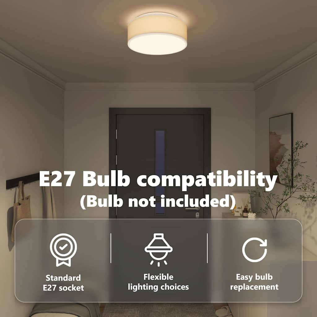 Ceiling lights White flush mount Ø 38 cm fabric E27