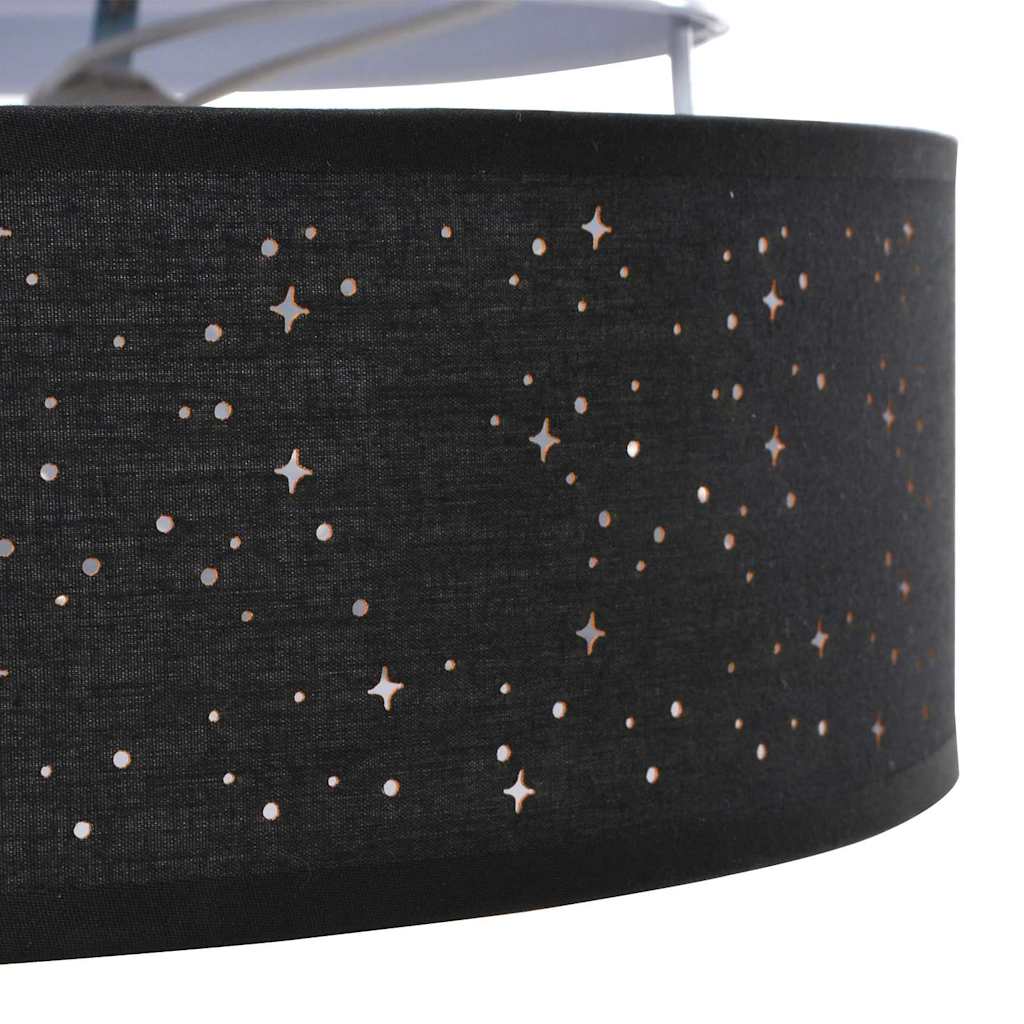 Lubiniai Šviestuvai su Žvaigždėtu Skydeliu Juodi Ø 38 cm Audinys E27