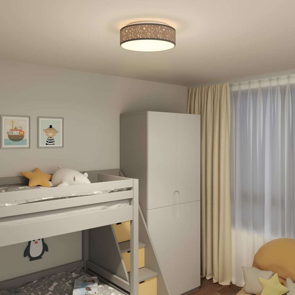 Lubiniai Šviestuvai su Žvaigždėtu Skydeliu Juodi Ø 38 cm Audinys E27