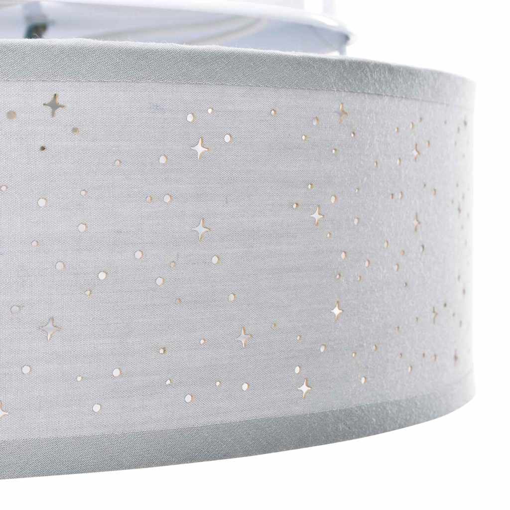Ceiling lights with star shade grey Ø 38 cm fabric E27