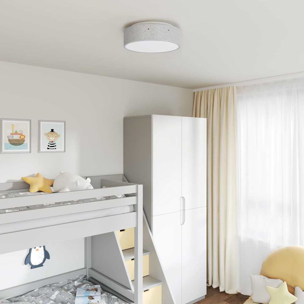 Ceiling lights with star shade grey Ø 38 cm fabric E27