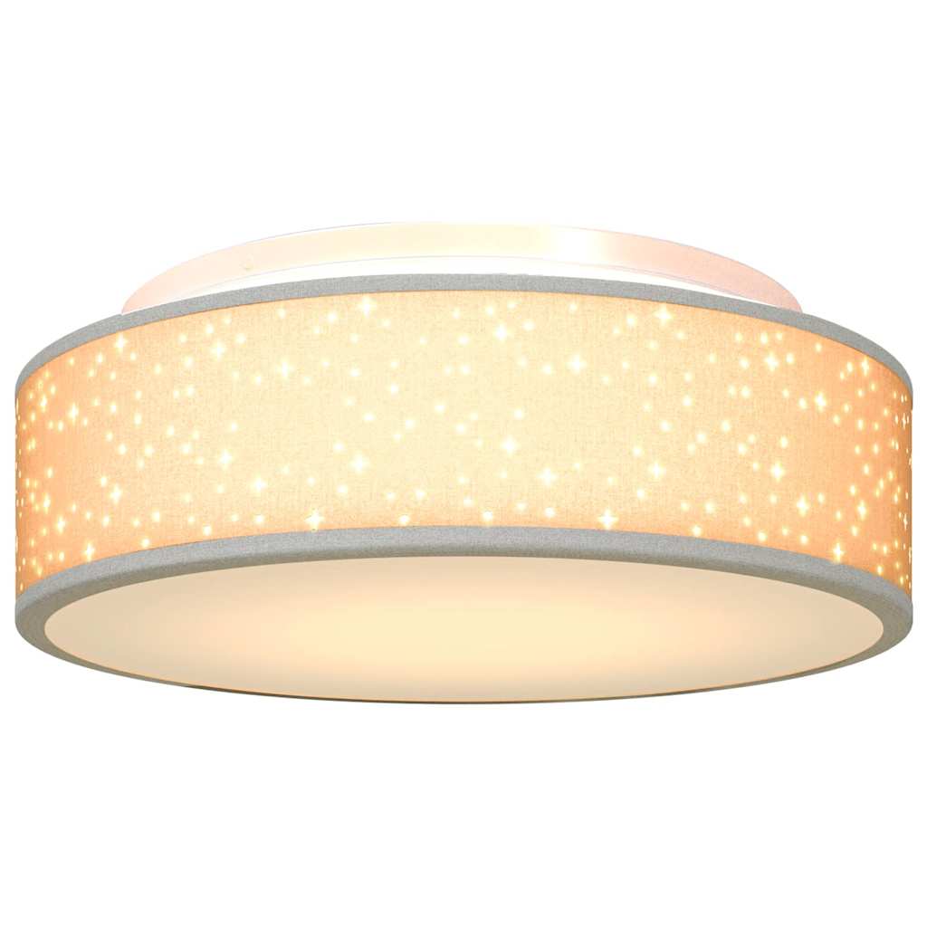 Ceiling lights with star shade grey Ø 38 cm fabric E27