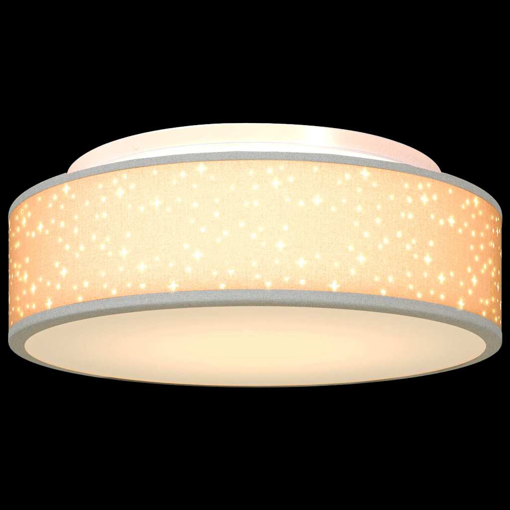 Ceiling lights with star shade grey Ø 38 cm fabric E27