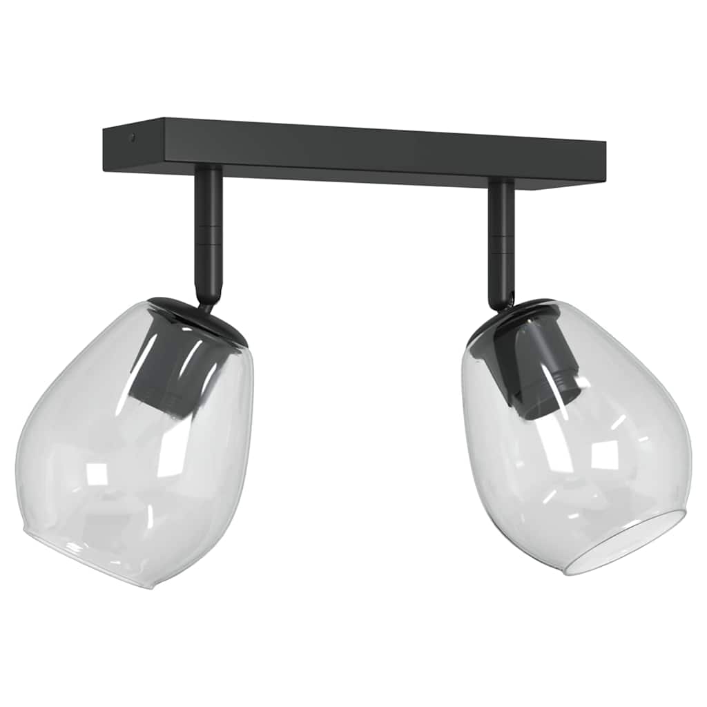 Griestu prožektors Melns 33 x 13 x 26 cm Stikls un metāls