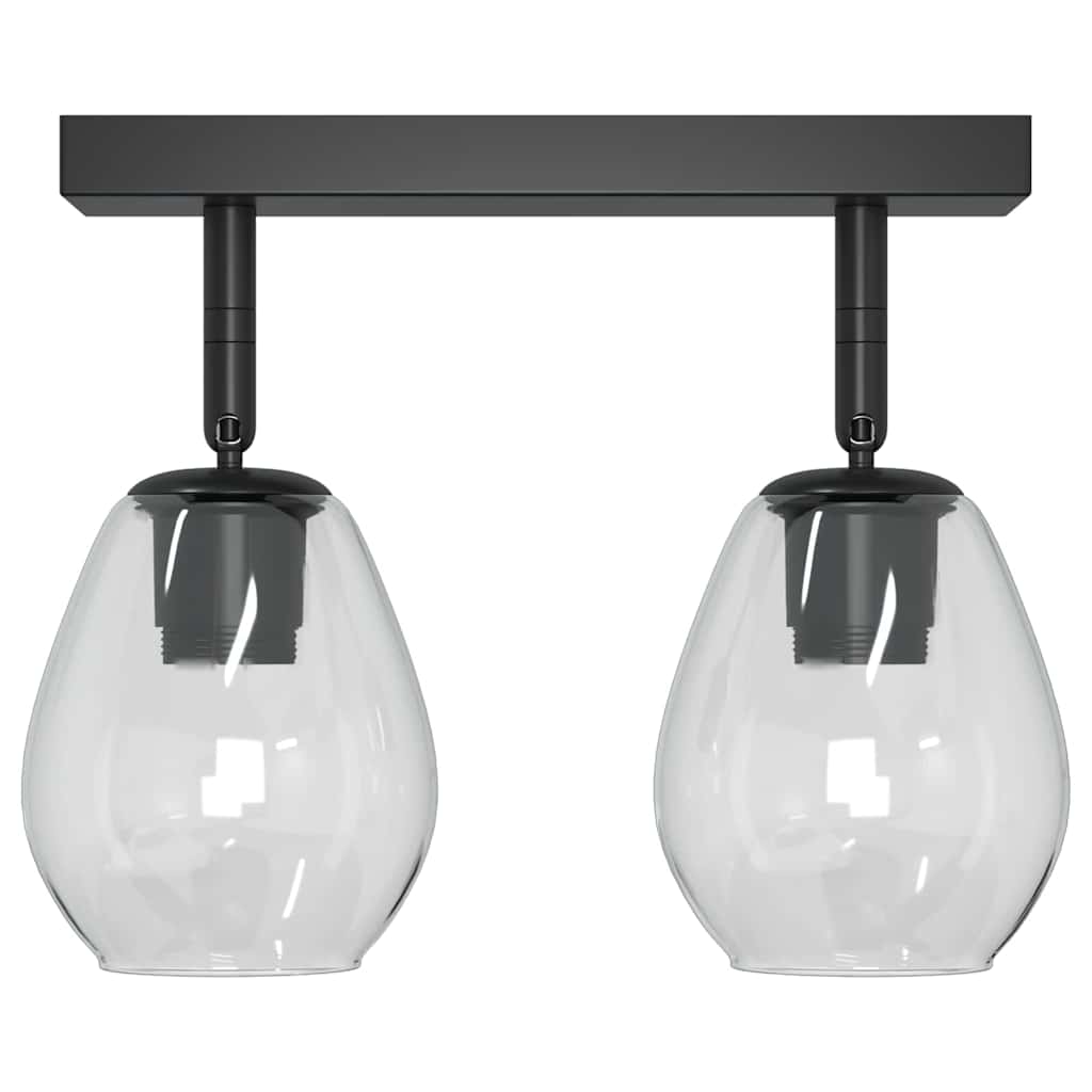 Griestu prožektors Melns 33 x 13 x 26 cm Stikls un metāls