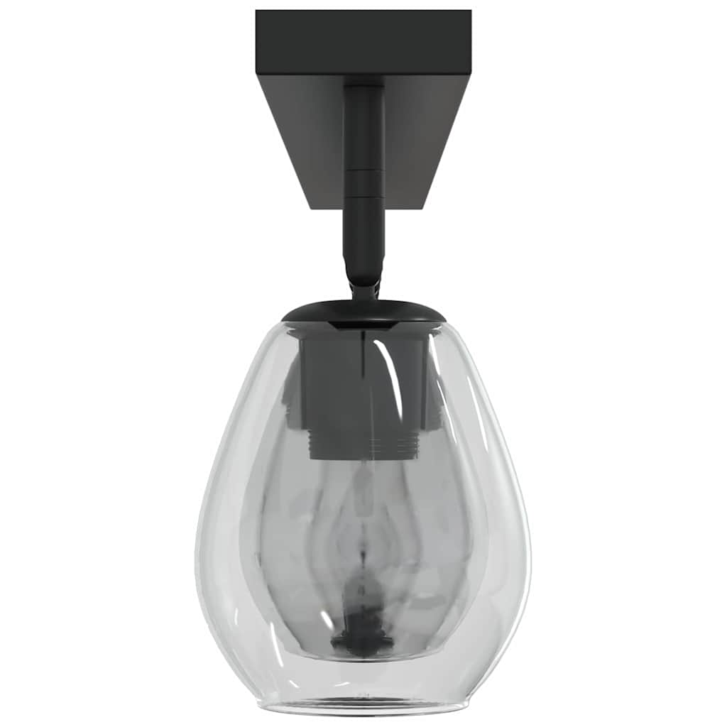 Ceiling lights with adjustable glass shade anthracite E27