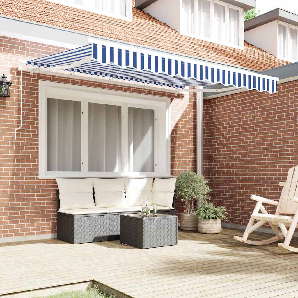 Markizės pakaitinis audinys Mėlyna ir balta 330 x 195 cm