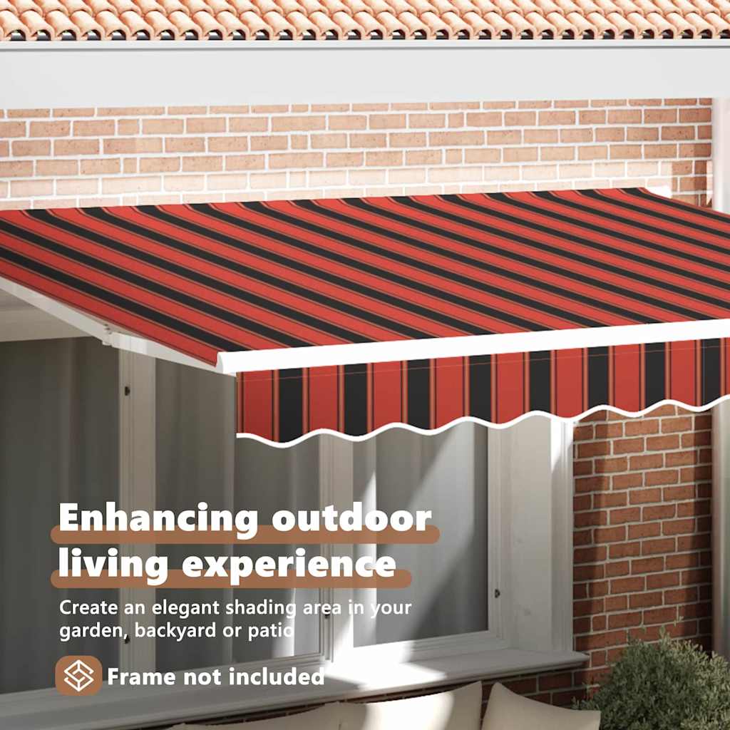 Markizės pakaitinis audinys Oranžinė ir ruda 3,5 x 2 m