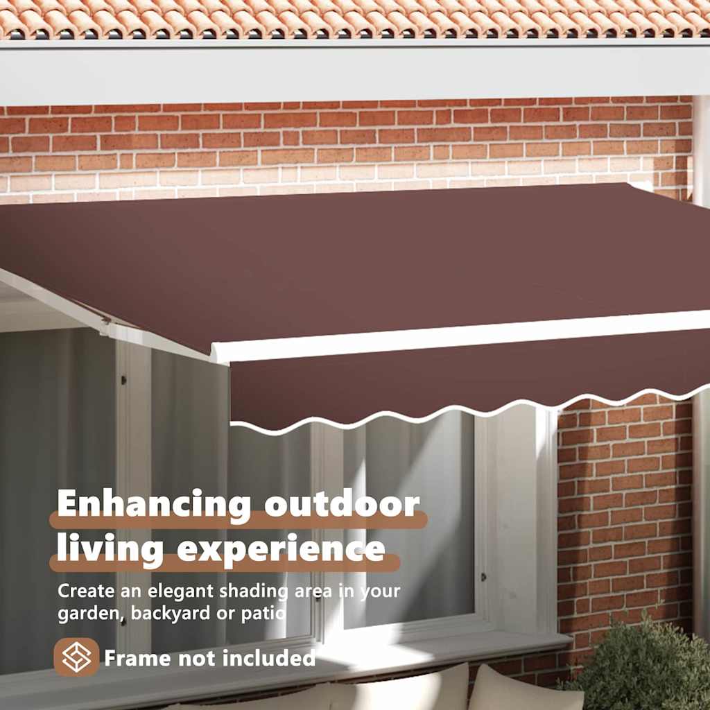 Awning Replacement Fabric Brown 330 x 195 cm Polyester
