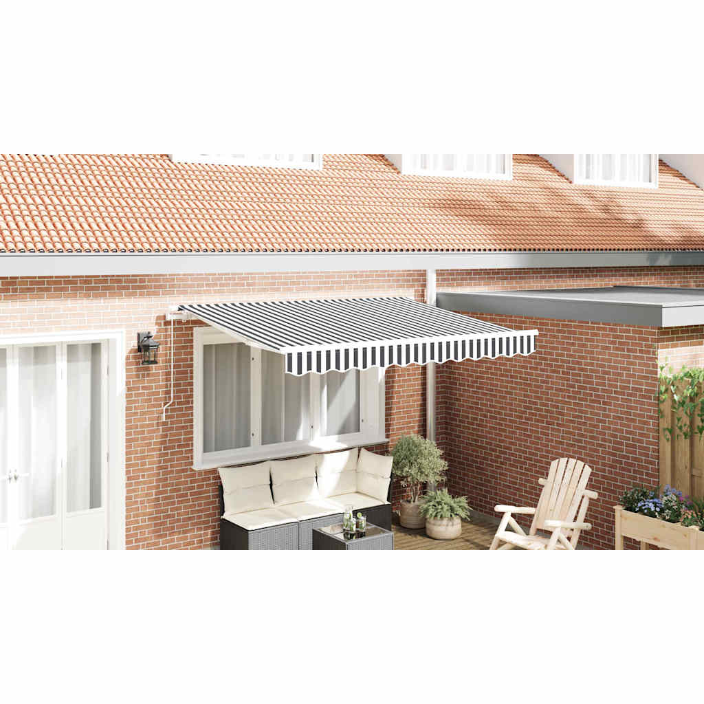 Awning replacement fabric Anthracite and white 350 x 200 cm