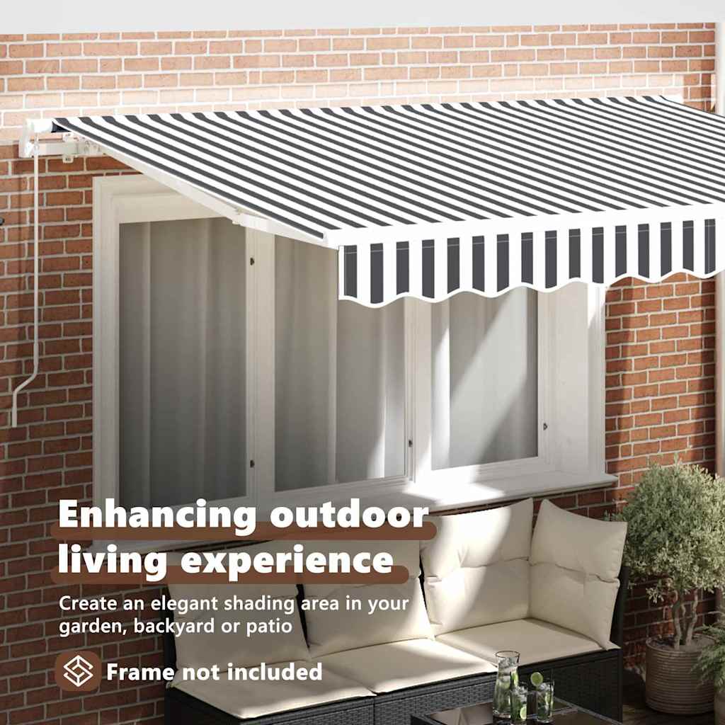 Awning replacement fabric Anthracite and white 350 x 200 cm