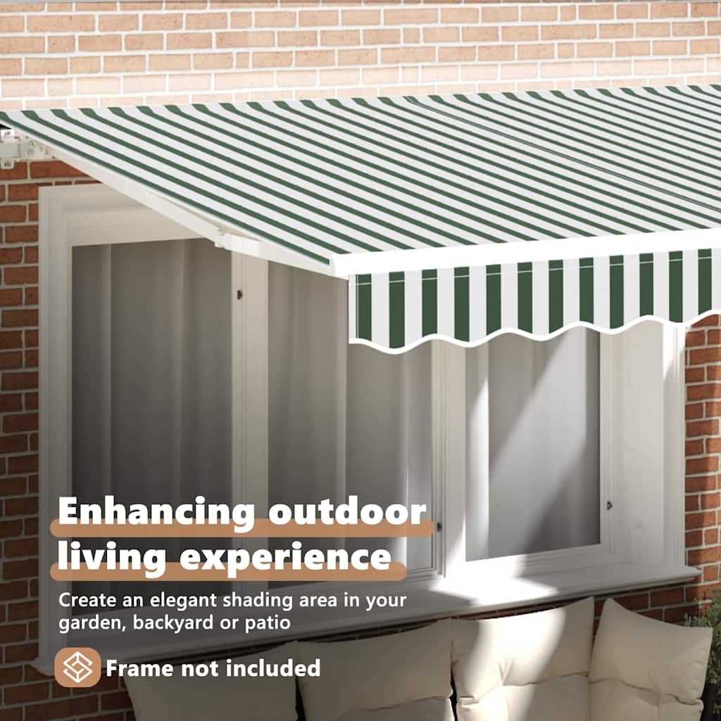 Awning Replacement Fabric Green and White 280 x 245 cm