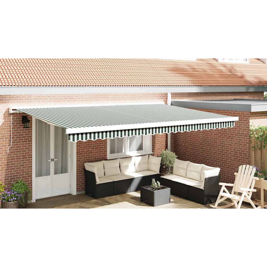 Markizės apdailė Žalia ir balta 480 x 20 cm Drobė