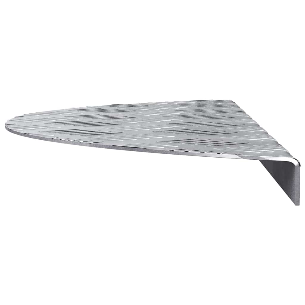 Kāpņu pakāpiena profili pusapaļi 15 gab. Sudrabaini 60 x 18 cm Alumīnijs