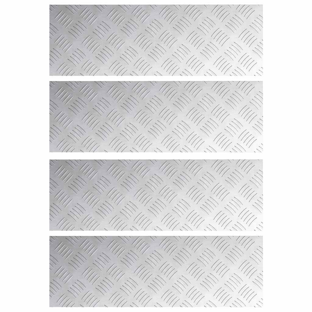 Šaha loksnes 4 gab. Sudraba 60 x 20 cm Alumīnijs