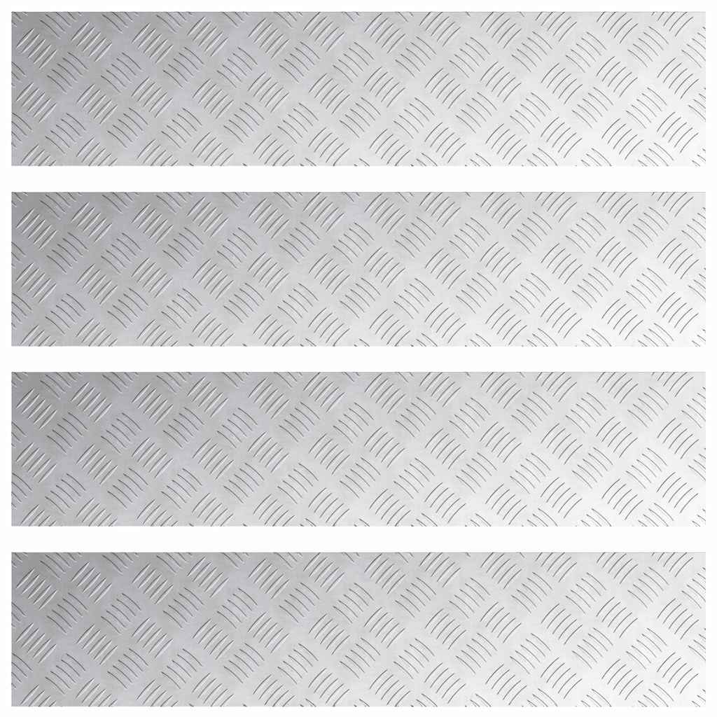 Šaha galdiņu plāksnes 4 gab Sudraba 90 x 20 cm Alumīnijs