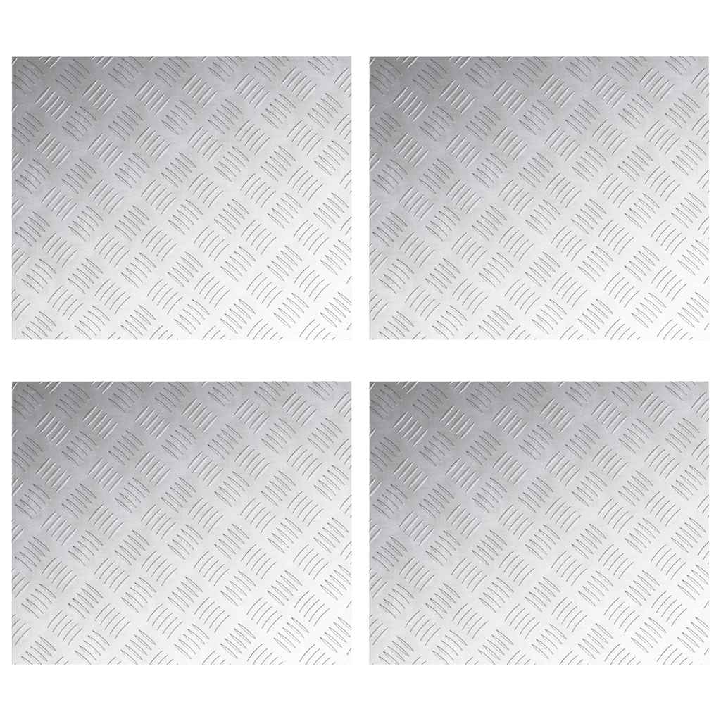 Chessboard Sheets 4 pcs Silver 60 x 50 cm Aluminium
