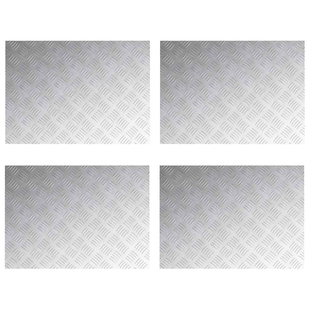 Chess Boards 4 pcs Silver 70 x 50 cm Aluminium