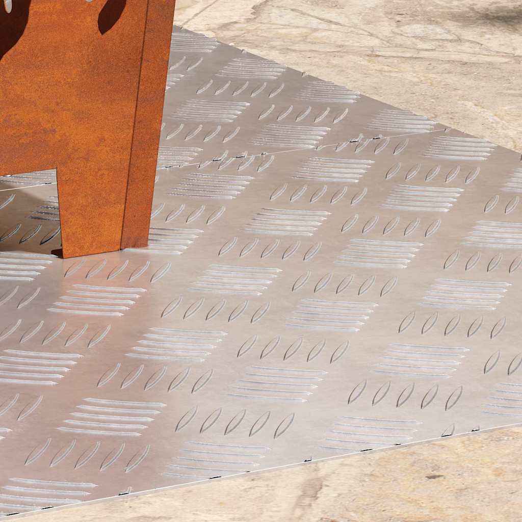 Checkered sheets 2 pcs Silver 90 x 50 cm Aluminium