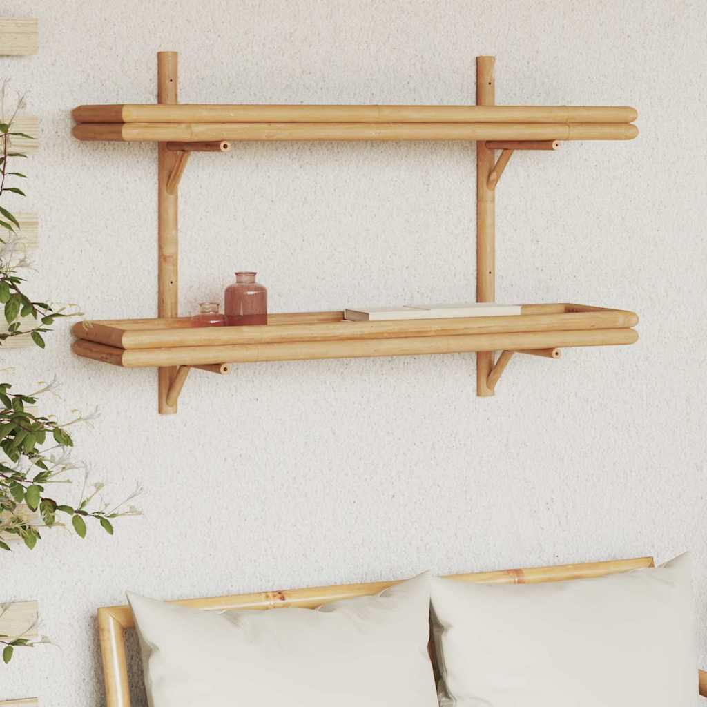 Wall shelf with shelf Brown 100 x 26 x 60 cm bamboo