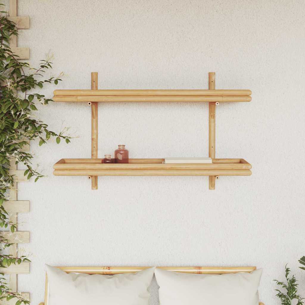Wall shelf with shelf Brown 100 x 26 x 60 cm bamboo