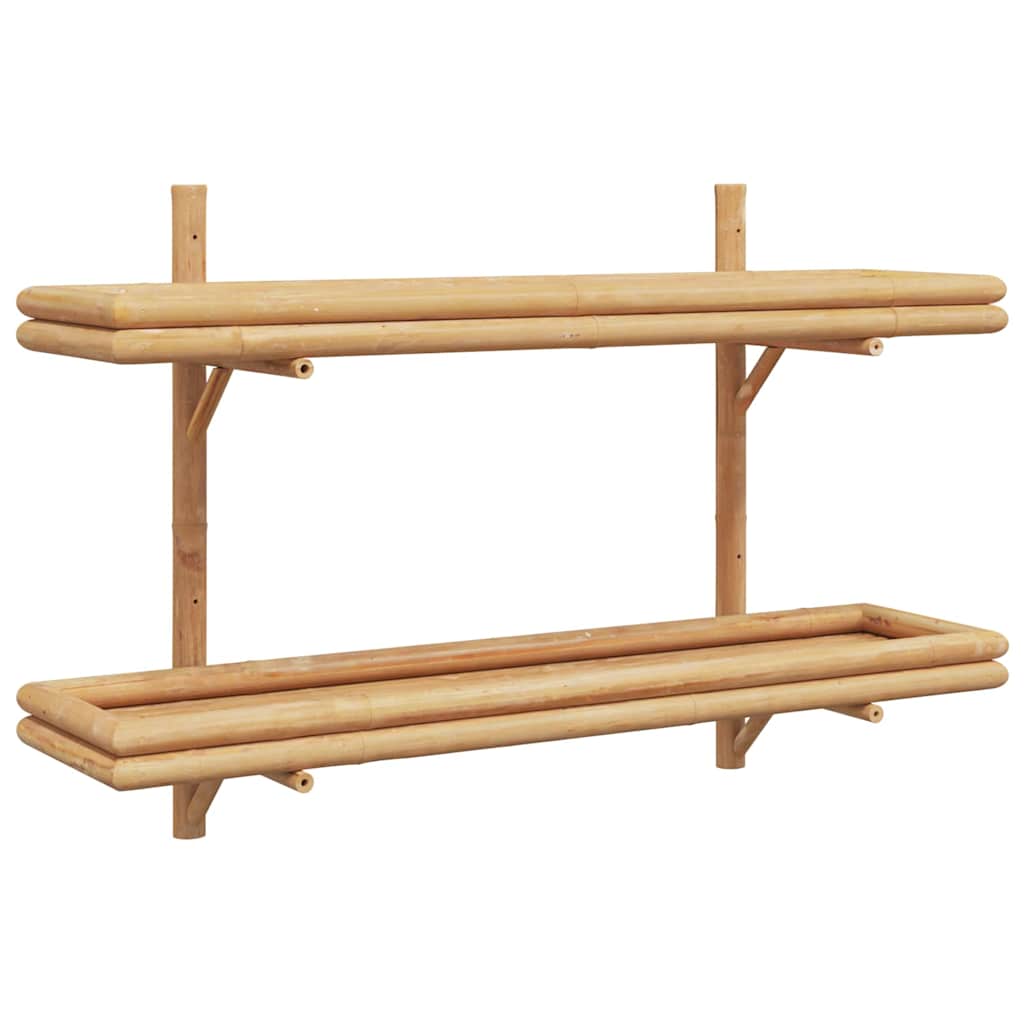 Wall shelf with shelf Brown 100 x 26 x 60 cm bamboo