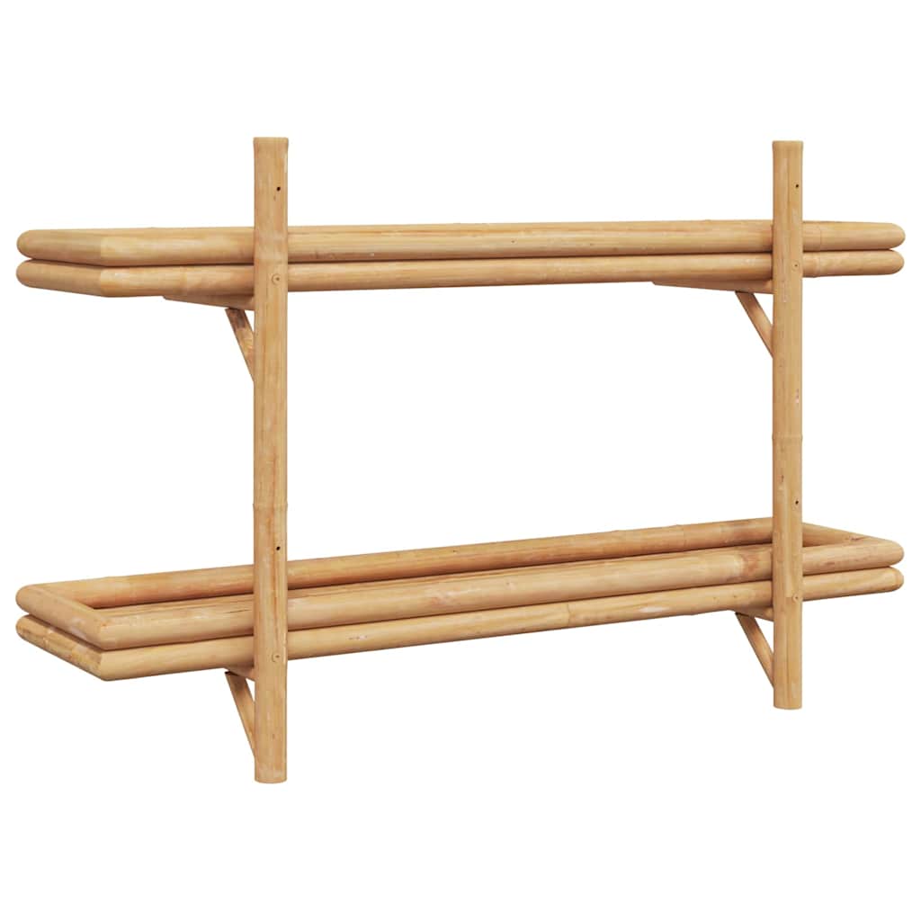 Wall shelf with shelf Brown 100 x 26 x 60 cm bamboo