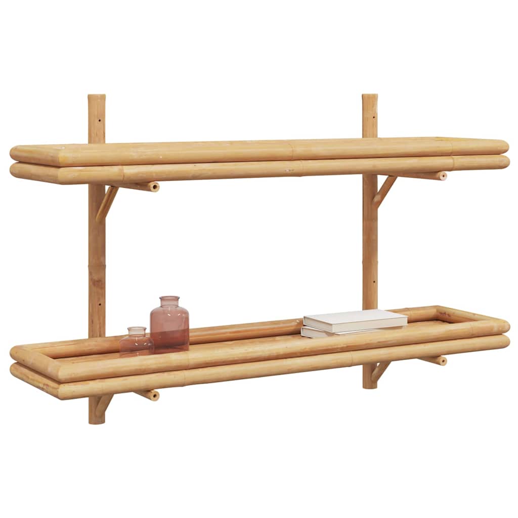 Wall shelf with shelf Brown 100 x 26 x 60 cm bamboo