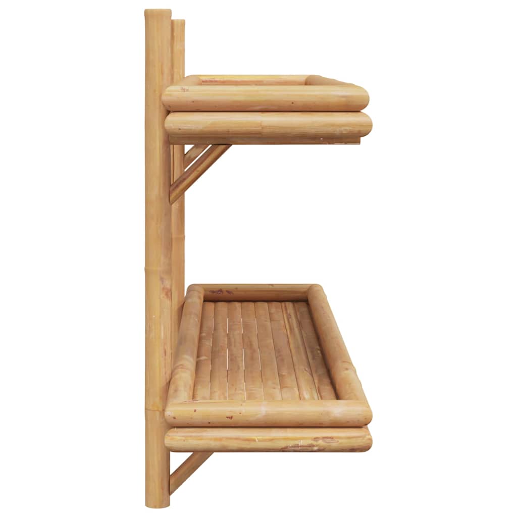 Wall shelf with shelf Brown 100 x 26 x 60 cm bamboo