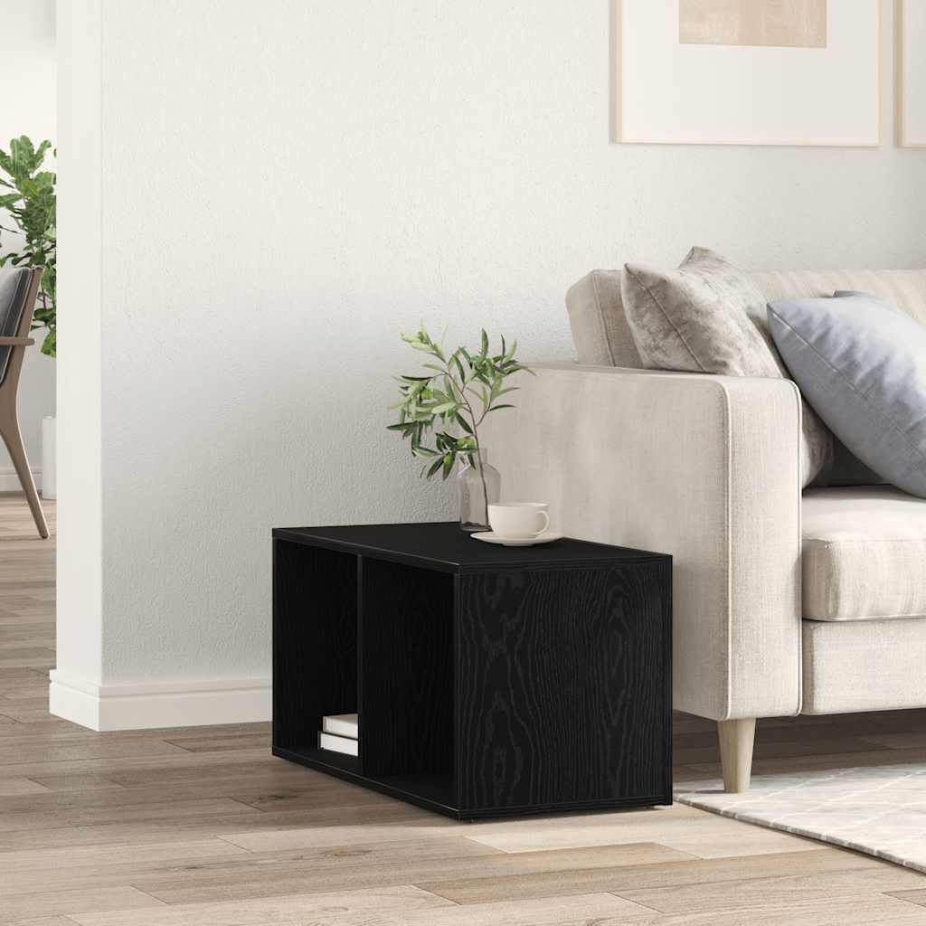 LP laikymo dėžė juodas ąžuolas 71x34x36 cm inžinerinė mediena