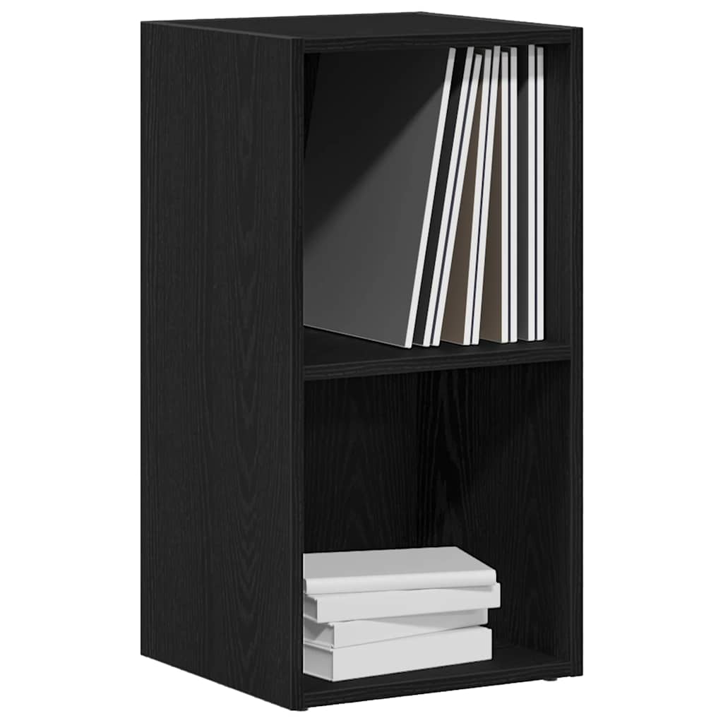 LP laikymo dėžė juodas ąžuolas 71x34x36 cm inžinerinė mediena