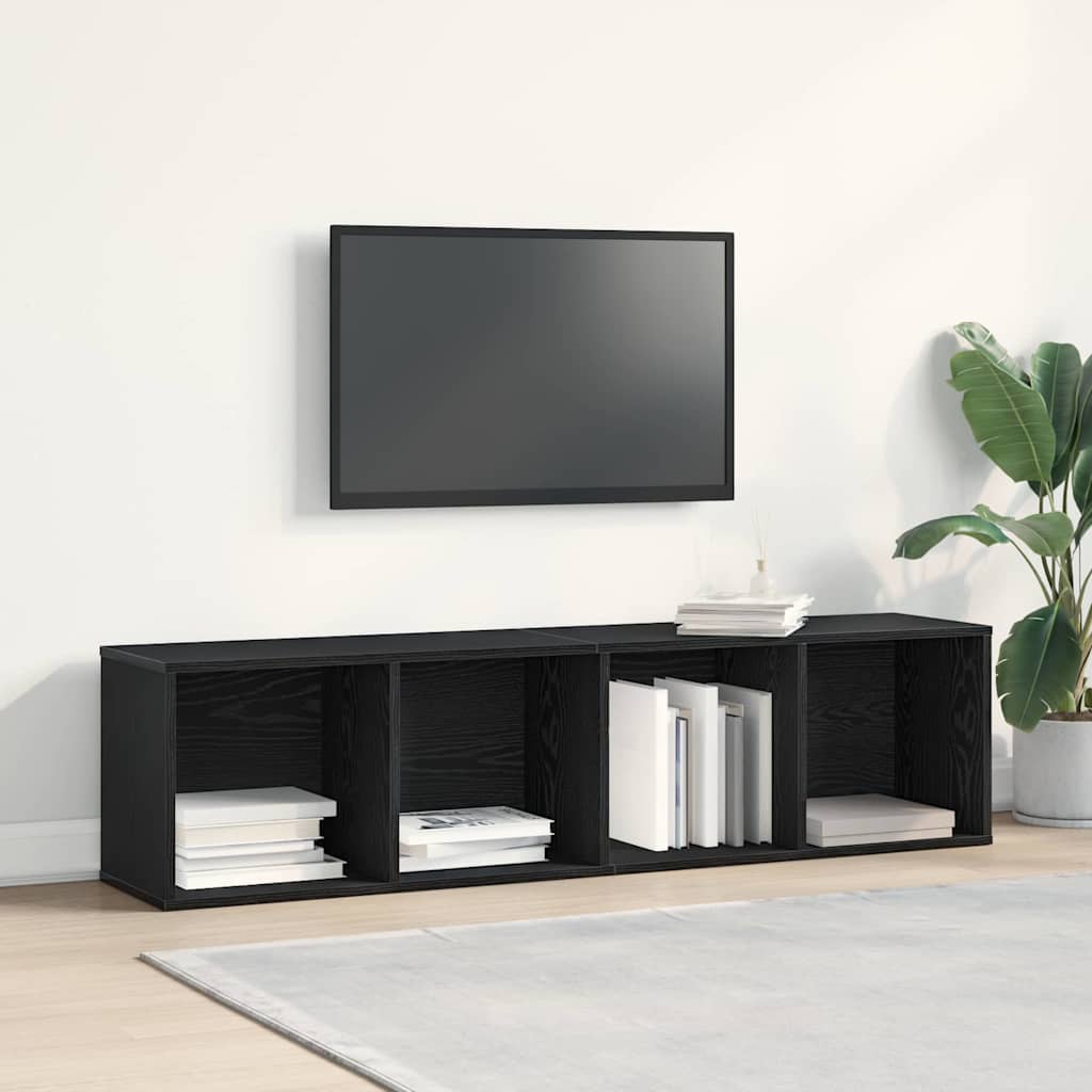 Grāmatu plaukts melns ozols 143 x 30 x 36 cm Apstrādāta koksne