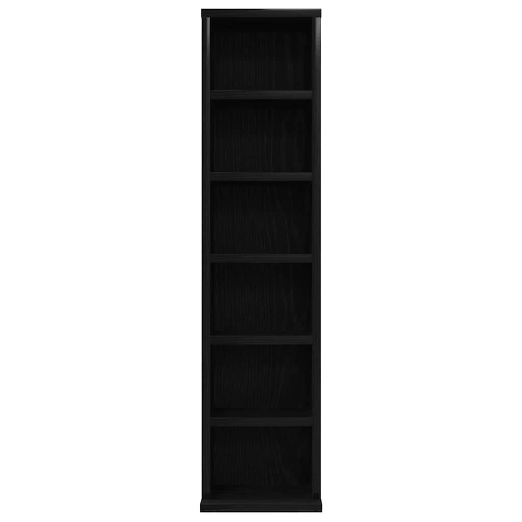 CD cabinet black oak 21x20x88 cm engineered wood