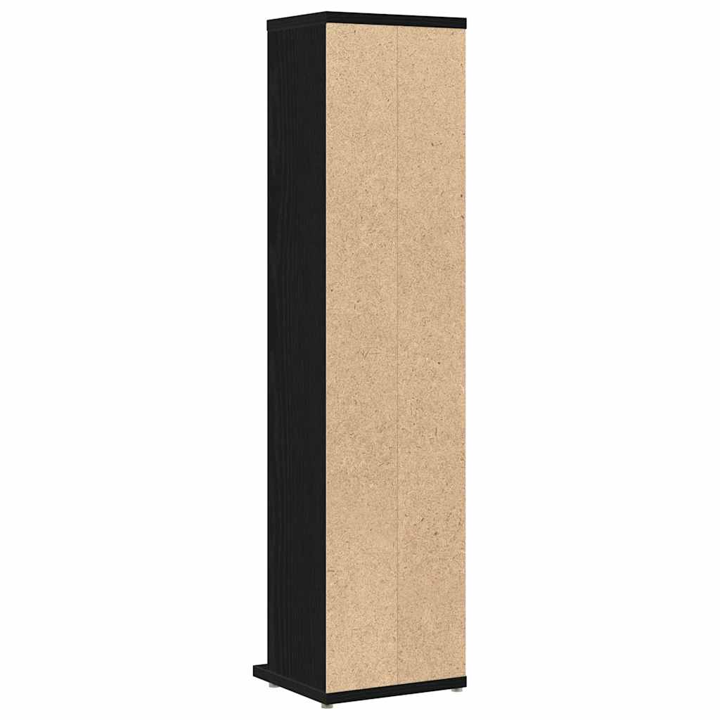 CD cabinet black oak 21x20x88 cm engineered wood